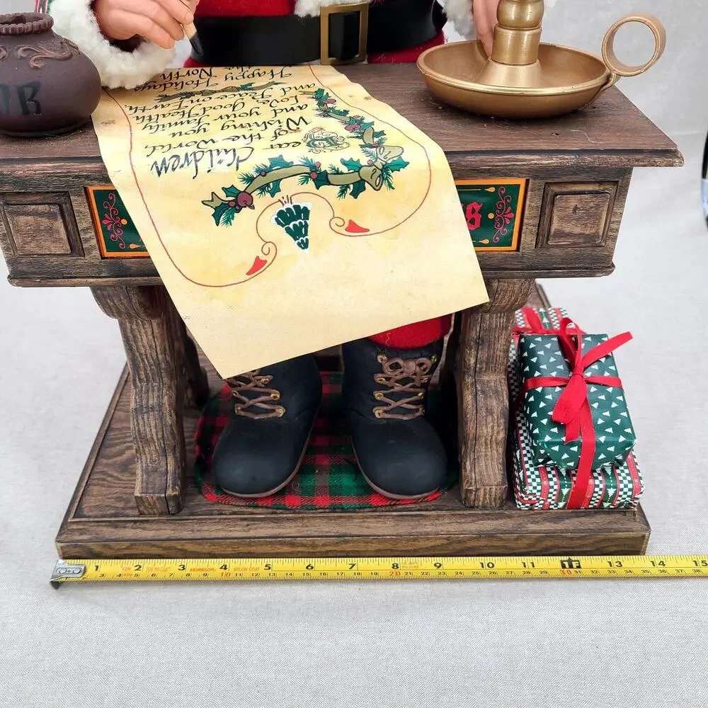 Trim A Home VTG 1993 Writing Santa Animatronic Christmas Figurine #35321 in Box